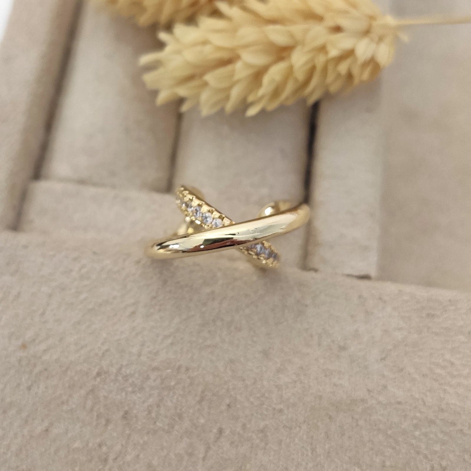 Gold Plated Zircon Stone Cartilage Earrings on Brass