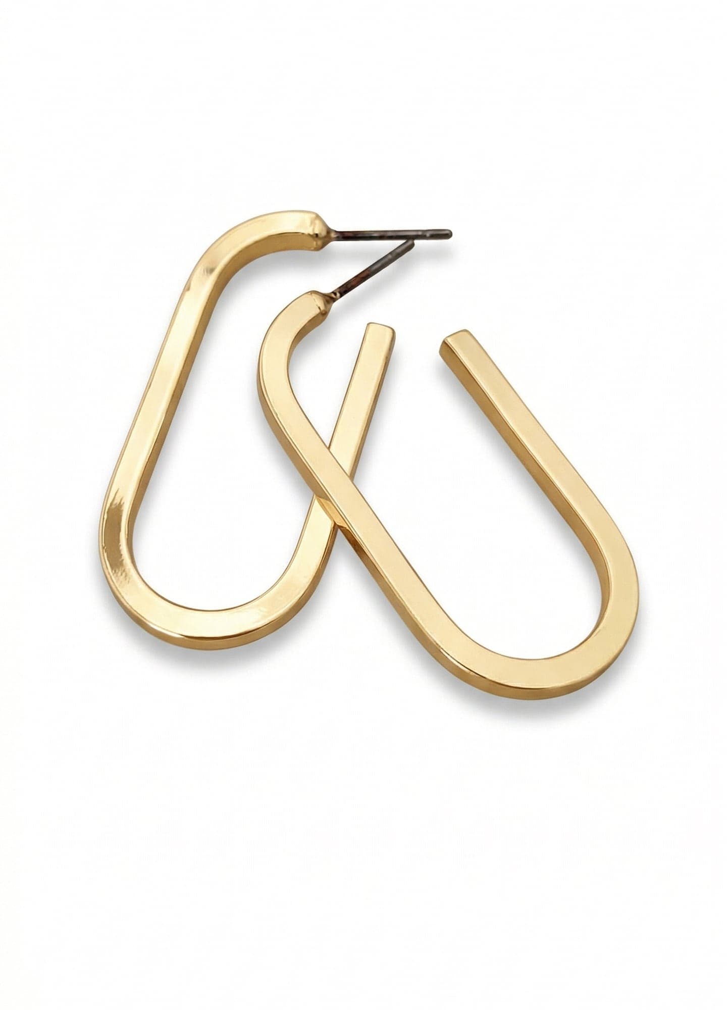 Gold Plated Brass J Earrings