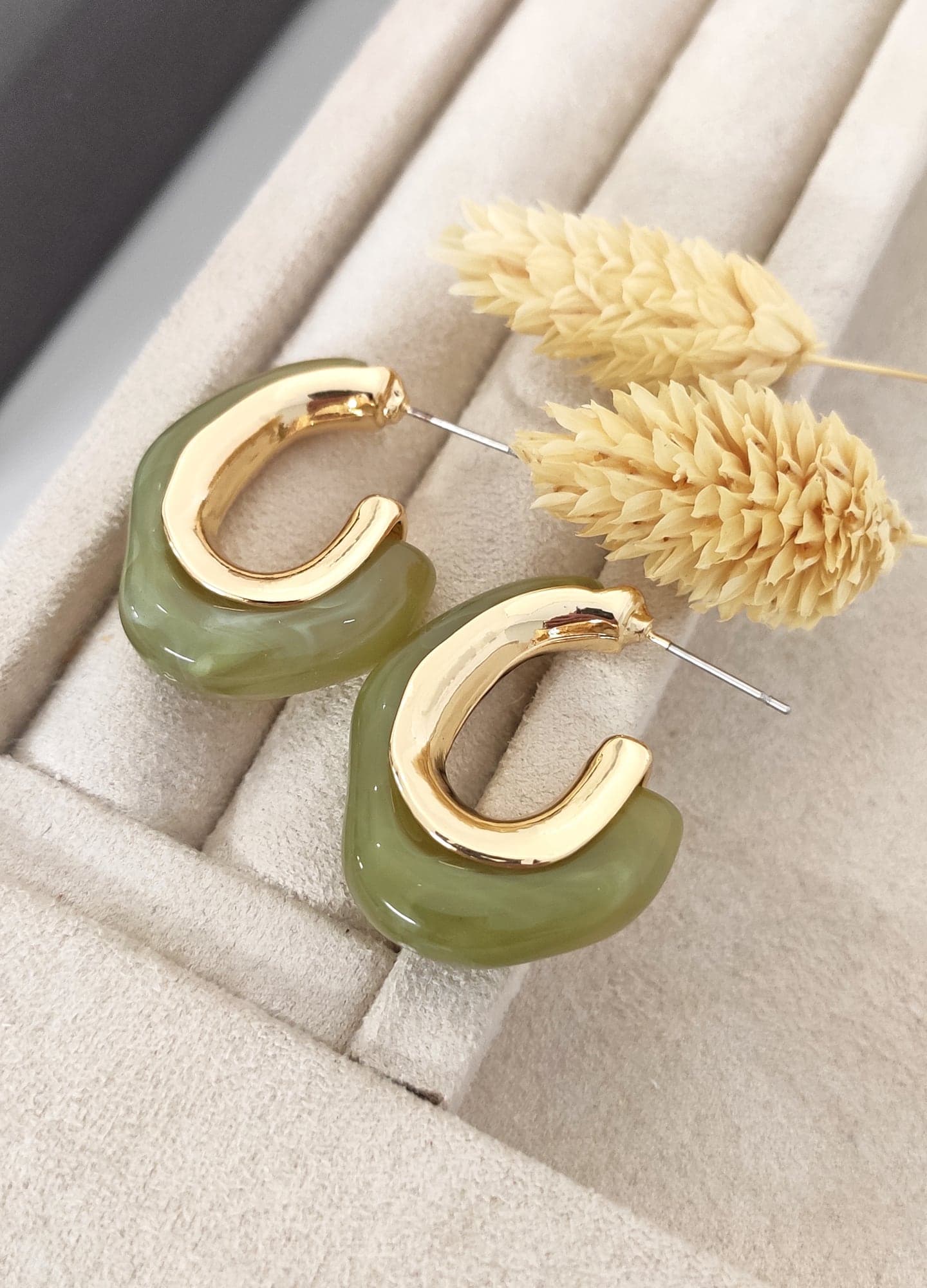 Gold Plated Studded Model Jelly Earrings in Brass