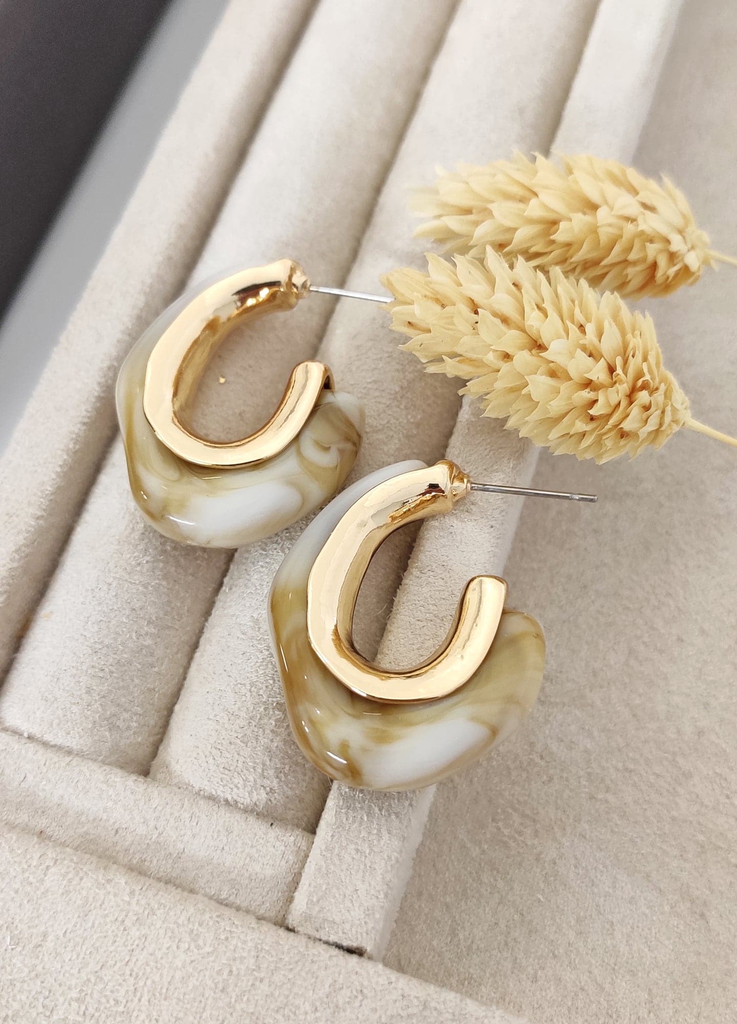 Gold Plated Studded Model Jelly Earrings in Brass