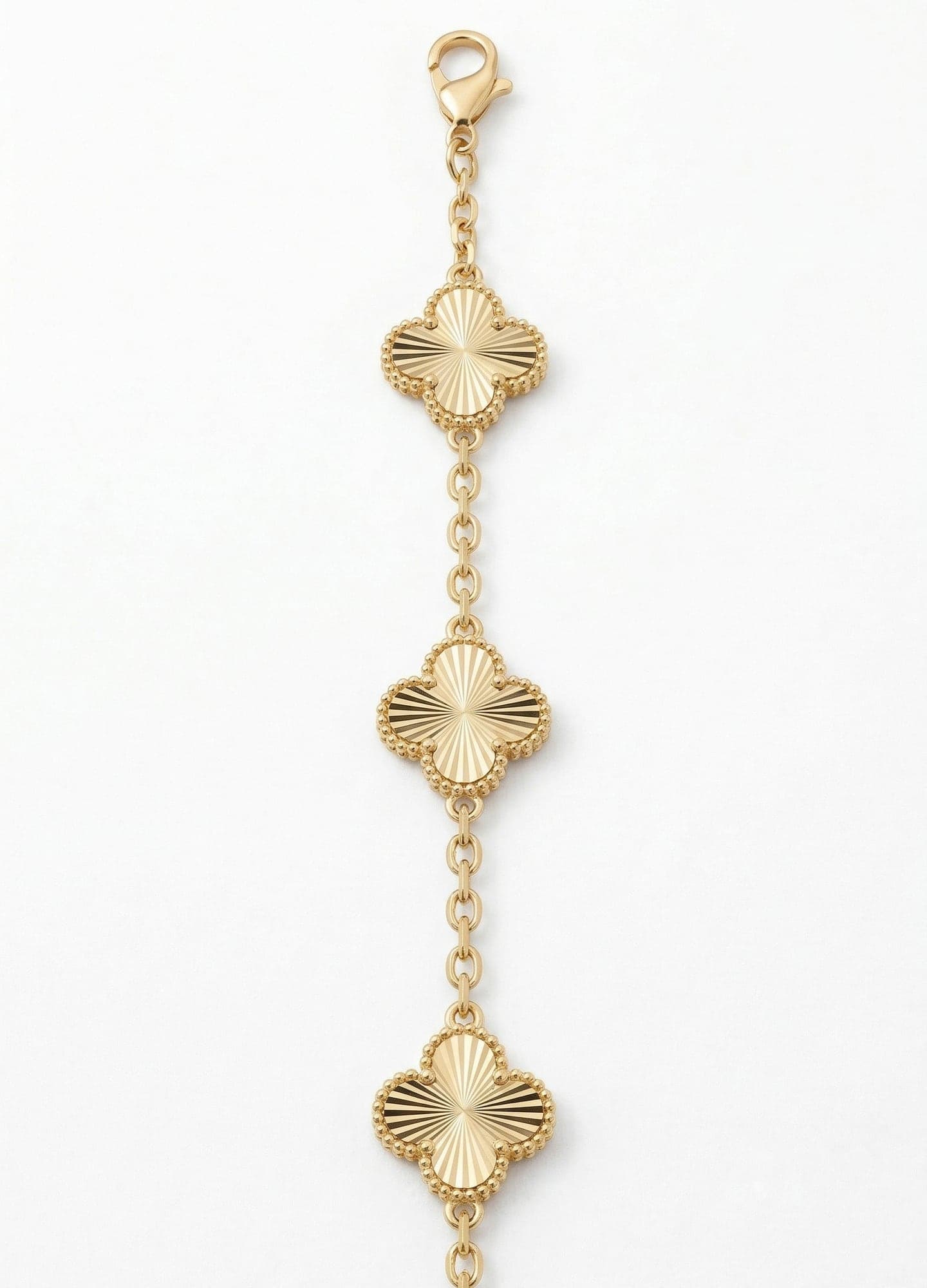 Brass Bracelet with Gold Plated Clover Detail