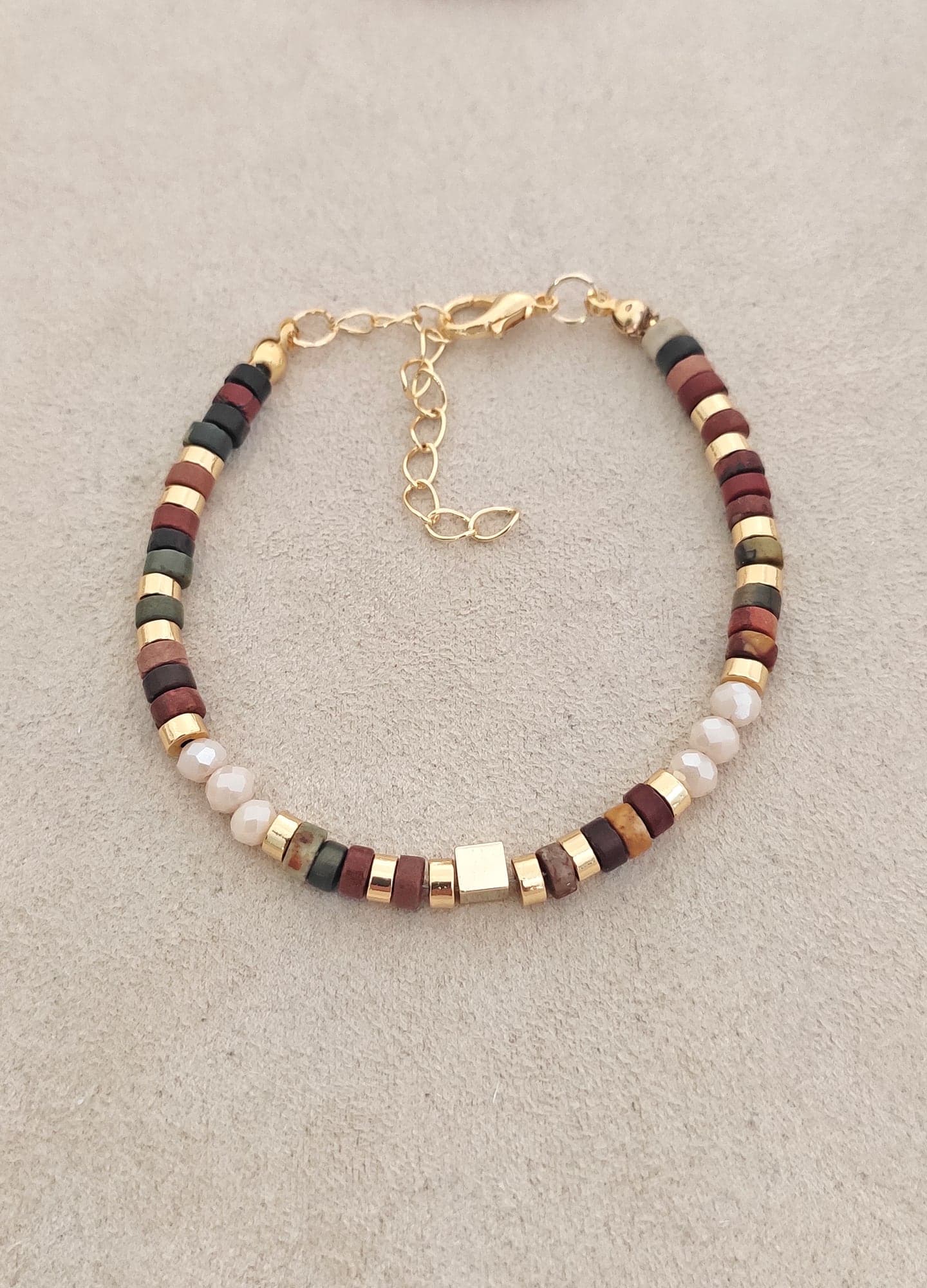 Gold Plated Brass Pearl Bracelet