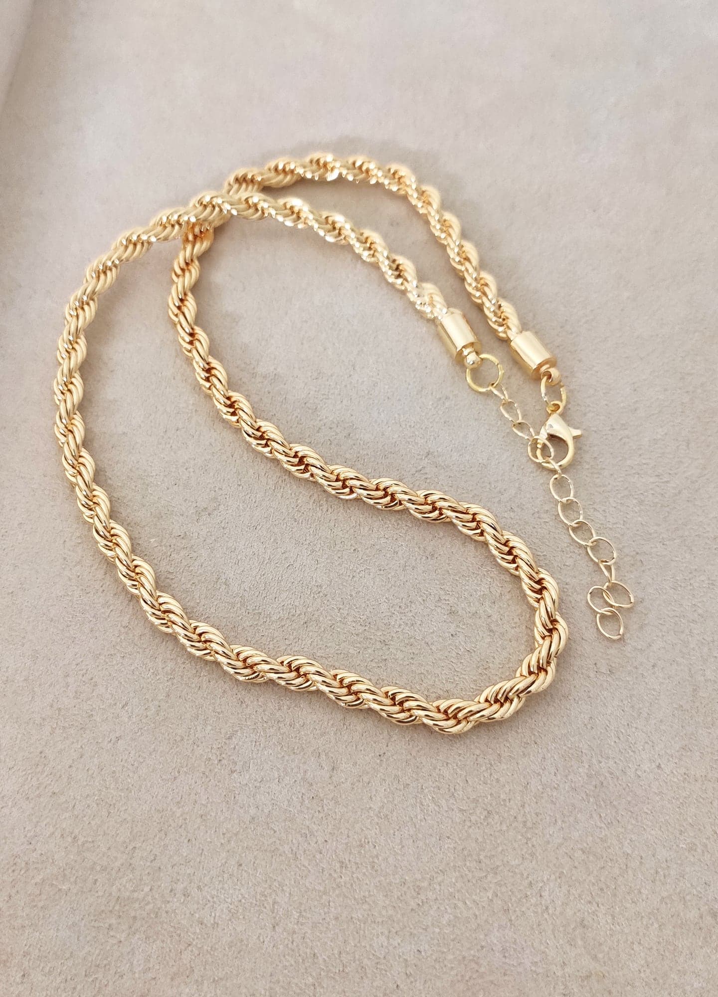 Gold Plated Brass Twisted Chain Necklace