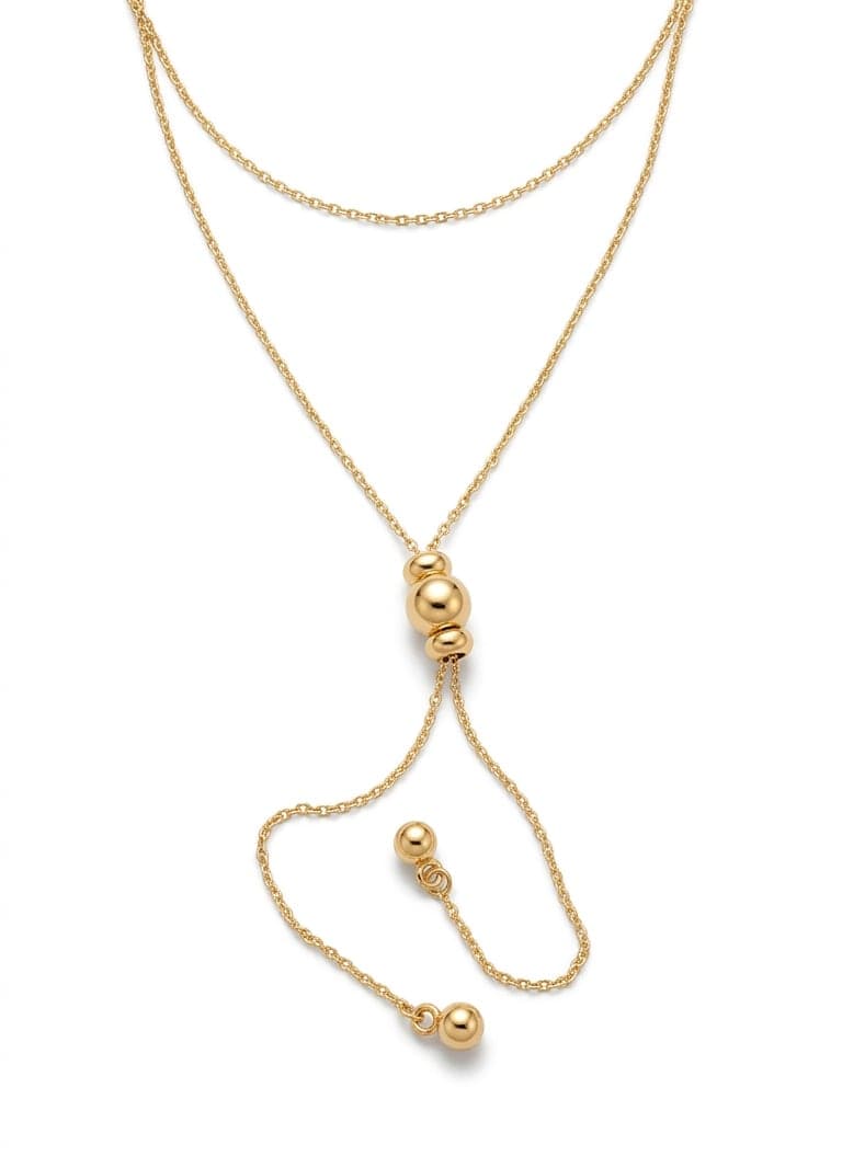 Gold Plated Brass Dangling Elevator Model Necklace