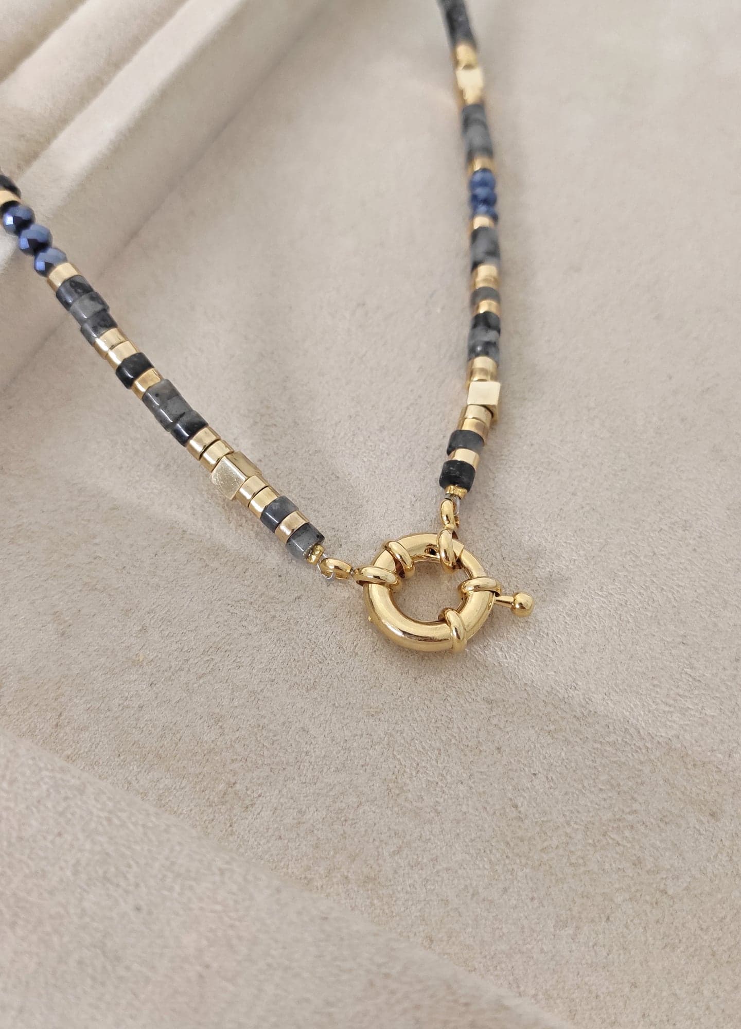 Gold Plated Brass Crystal Stone Necklace