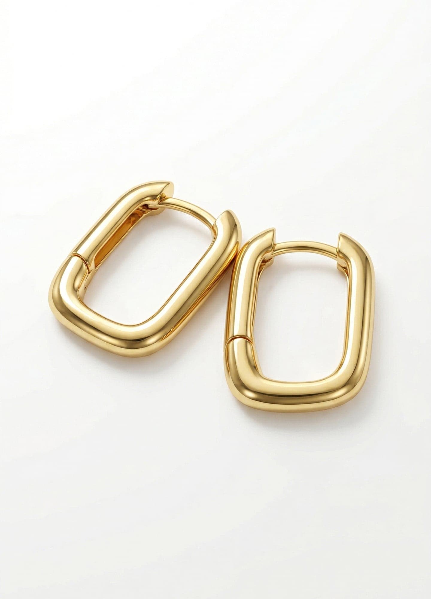 Gold Plated Brass Square Earrings