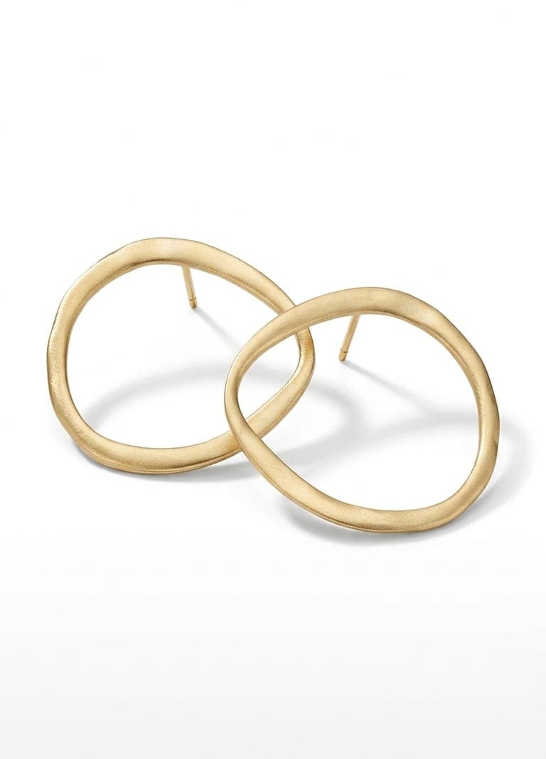 Gold Plated Hoop Earrings in Brass
