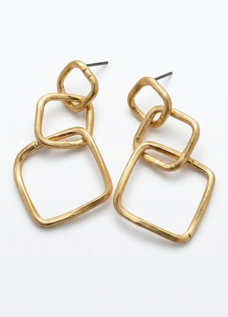 14k gold-plated brass, dangly earrings