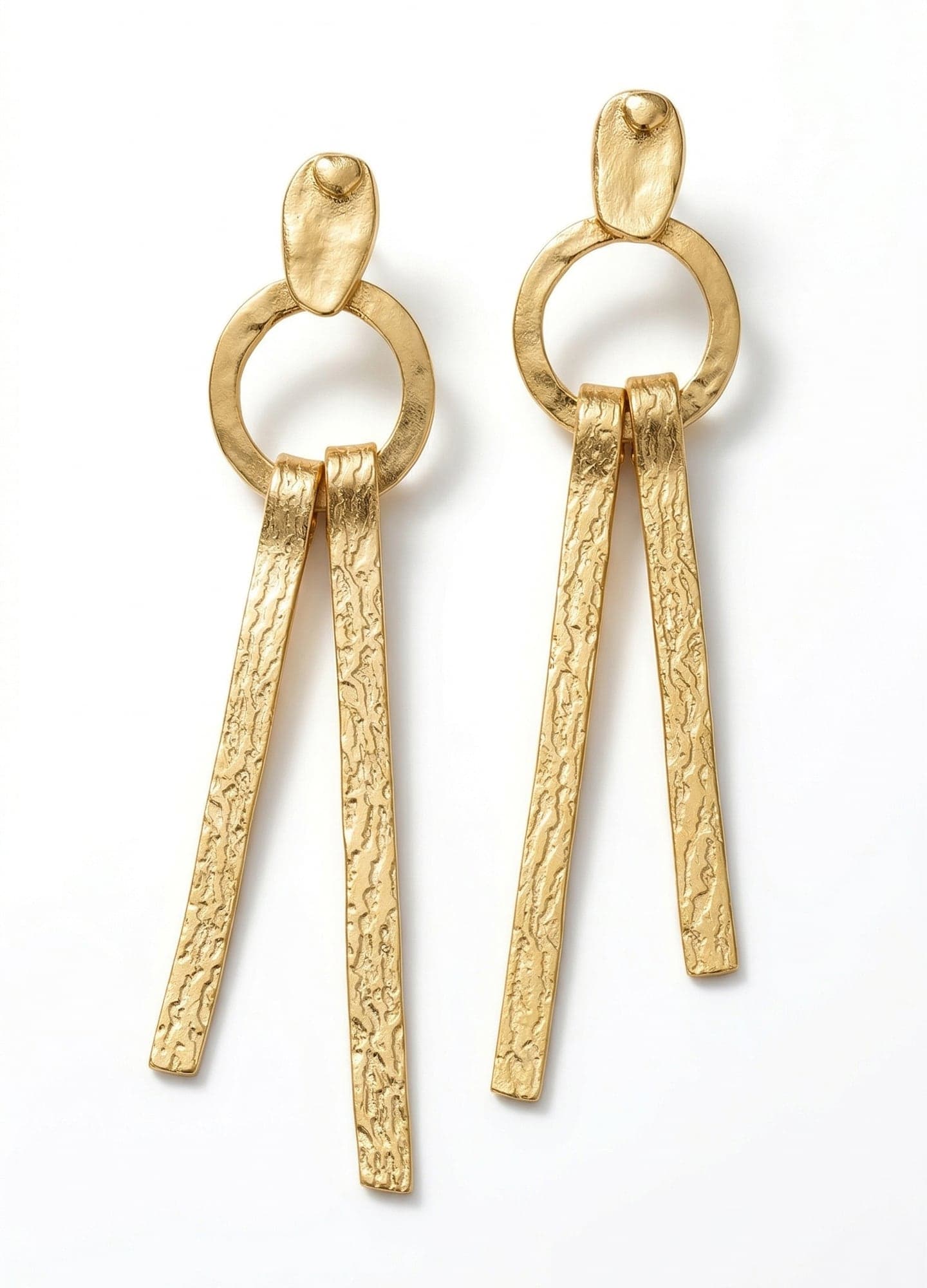14k gold-plated brass, dangly earrings