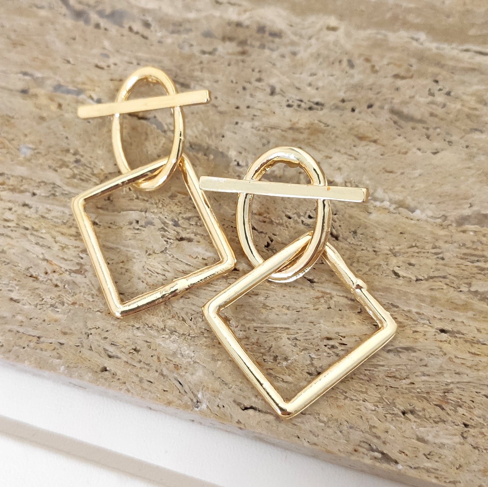 Gold Plated Brass Trend Earrings