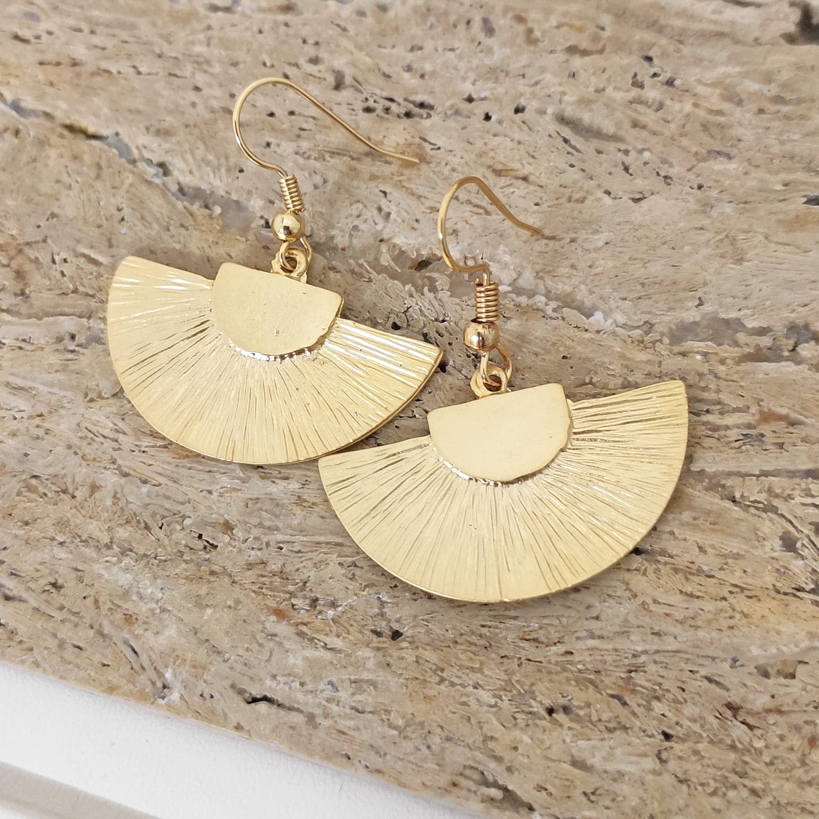 14k gold-plated brass, dangly earrings