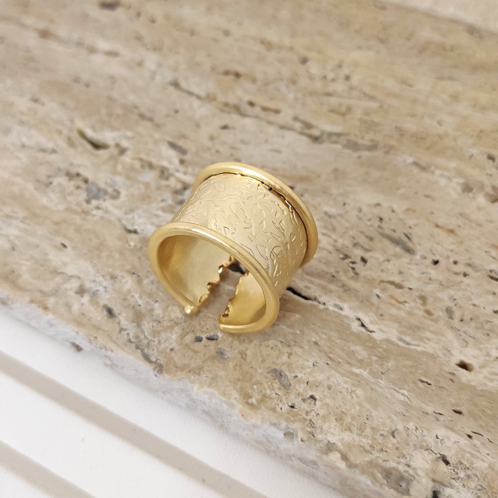 Gold Plated Adjustable Brass Ring