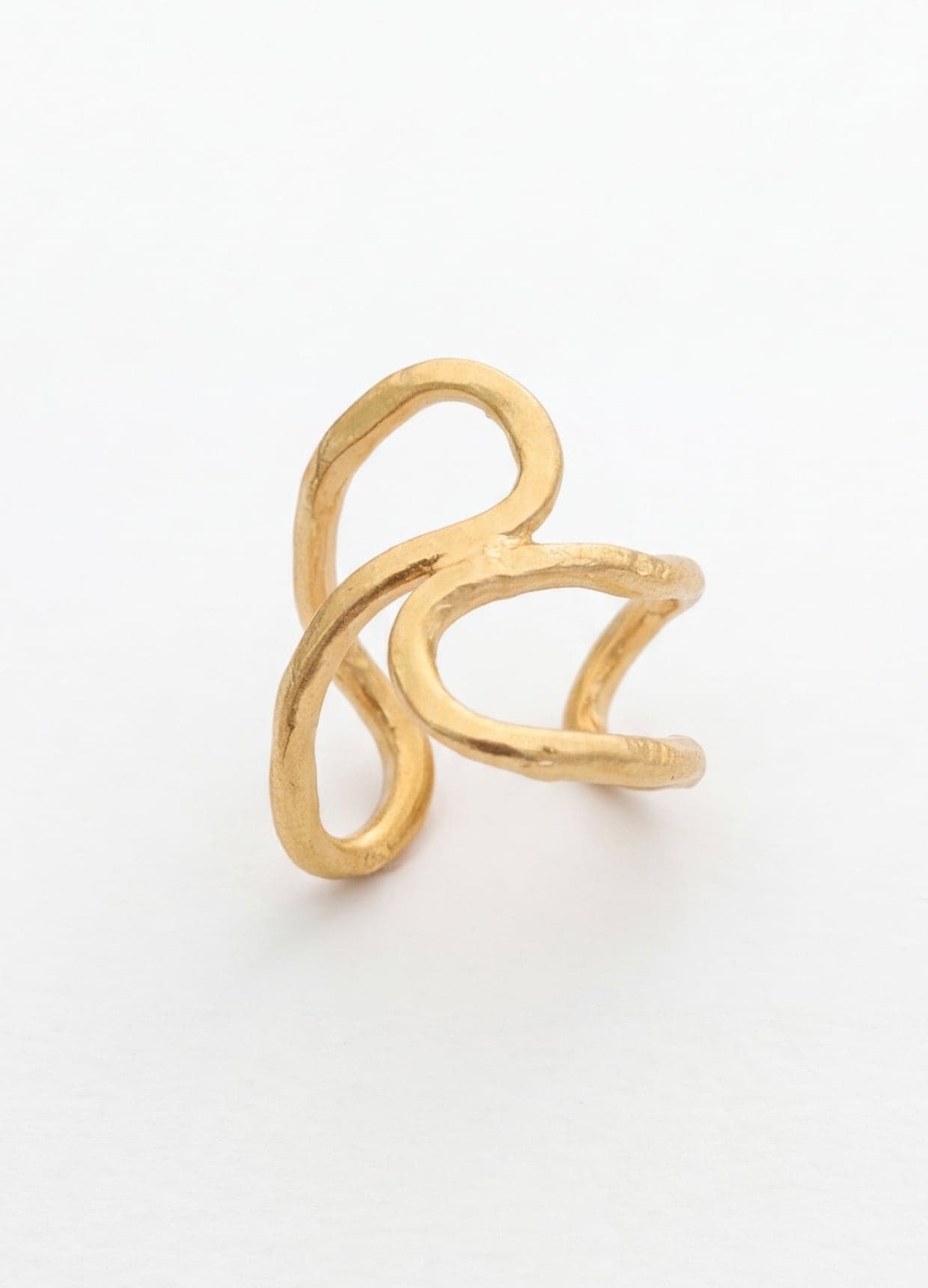 Gold Plated Patterned Ring on Brass