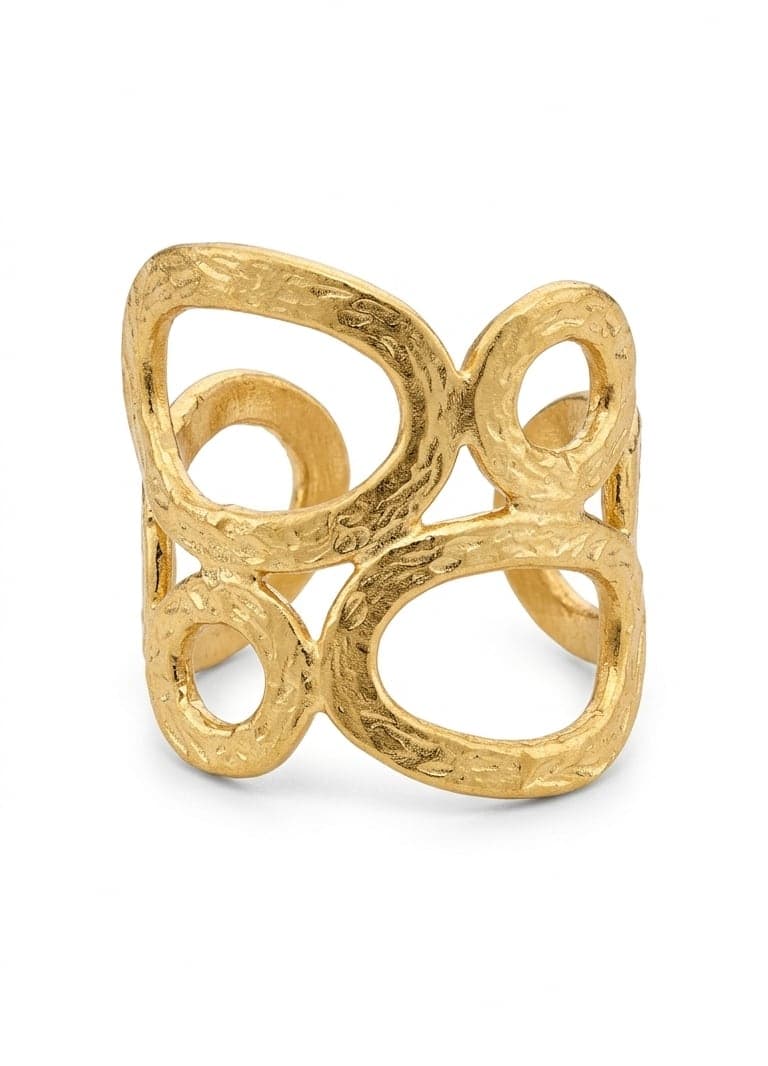 Gold Plated Adjustable Ring on Brass