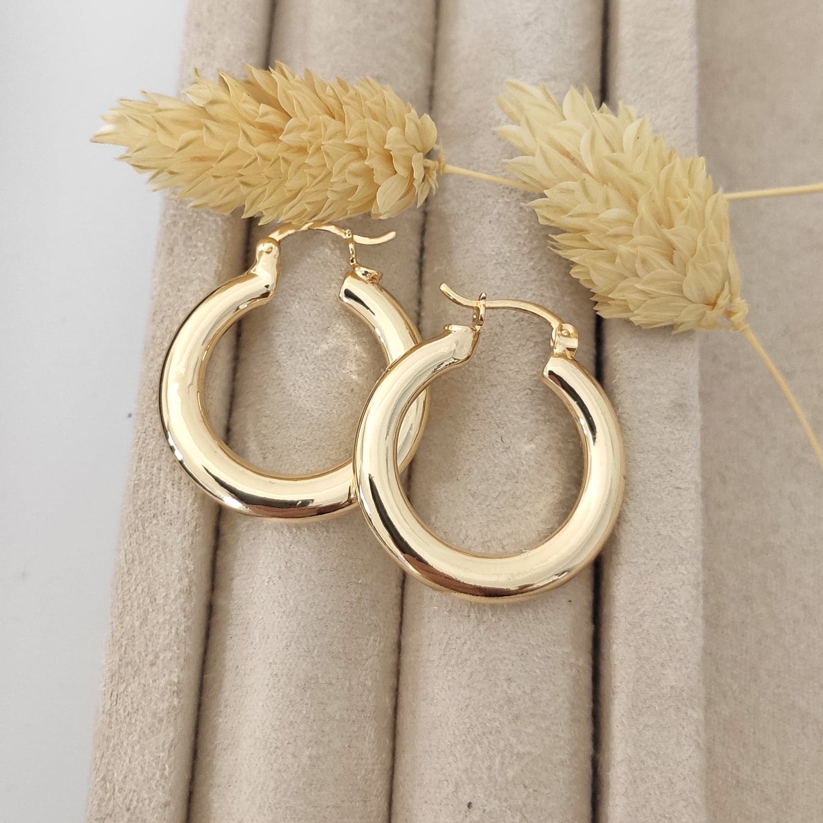 Gold Plated Brass Hoop Earrings