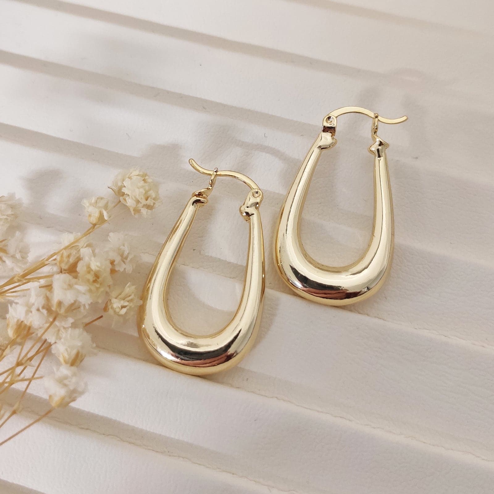 Gold Plated Brass Hoop Earrings