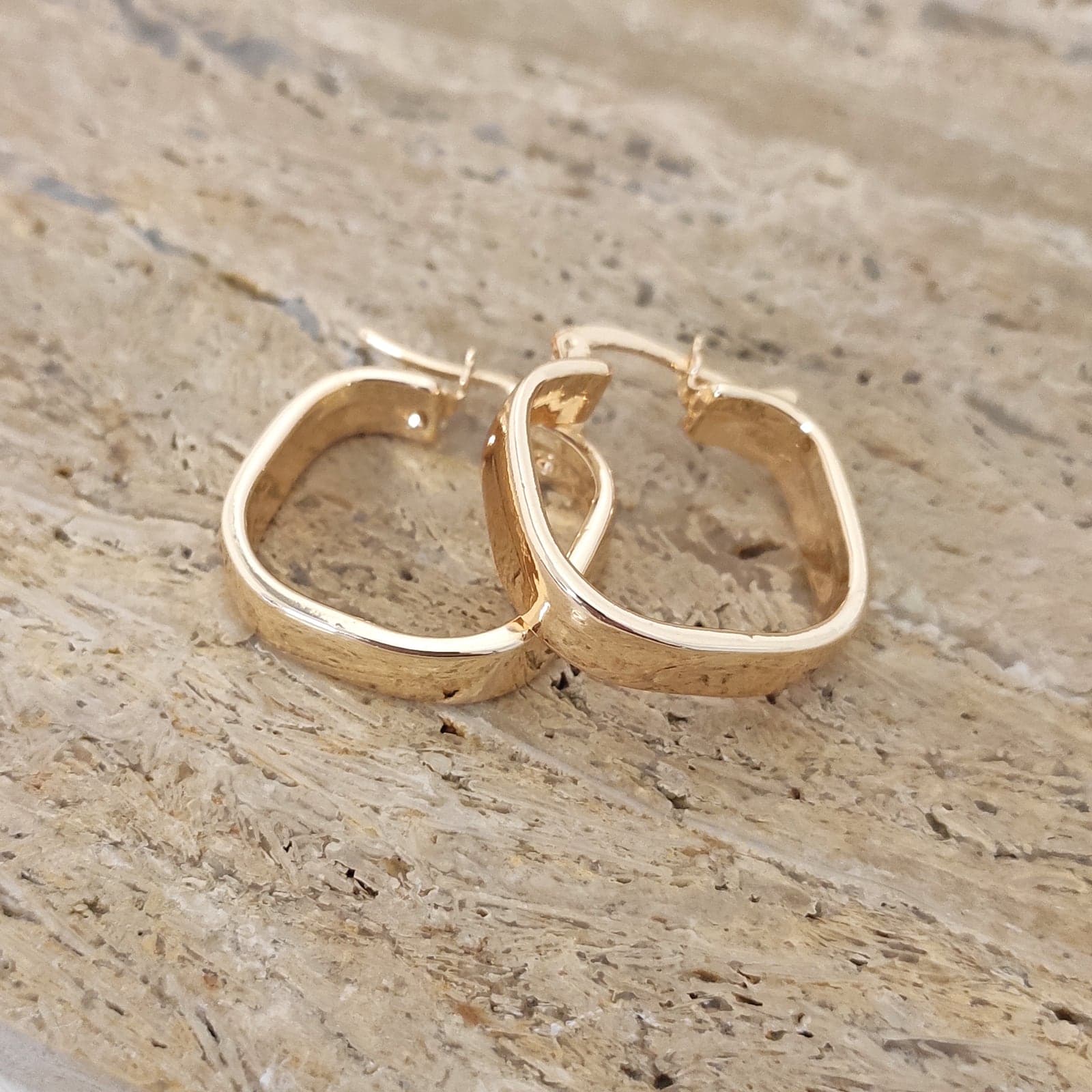 Gold Plated Square Earrings on Brass