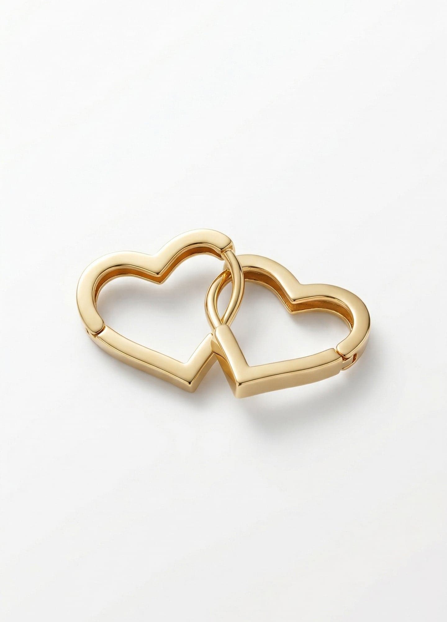 Gold Plated Heart Earrings on Brass