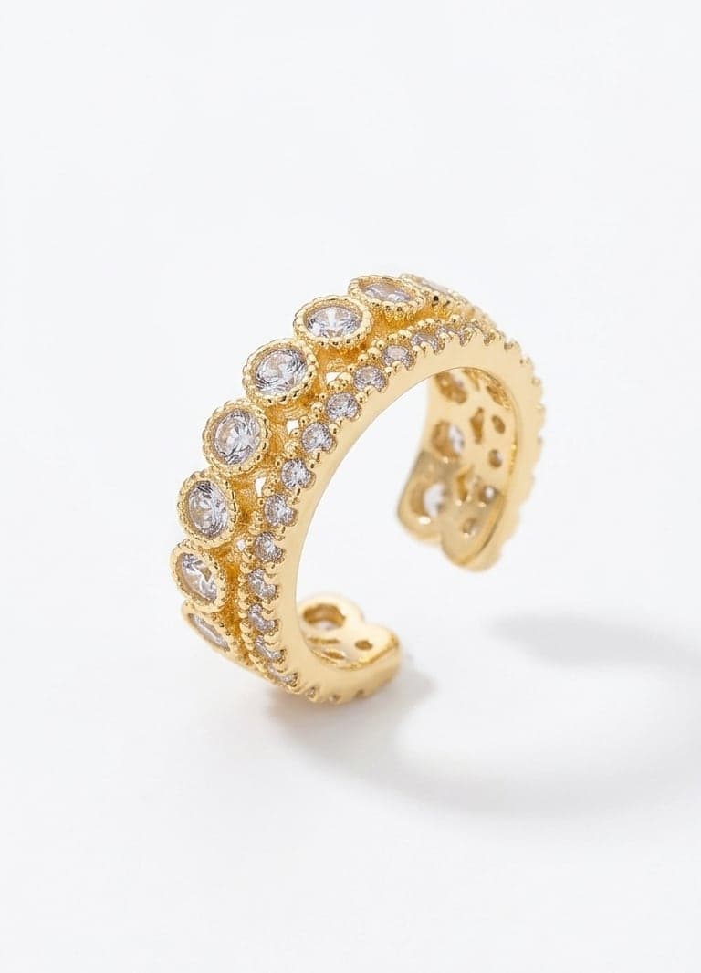 Gold Plated Zircon Stone Cartilage Earrings on Brass
