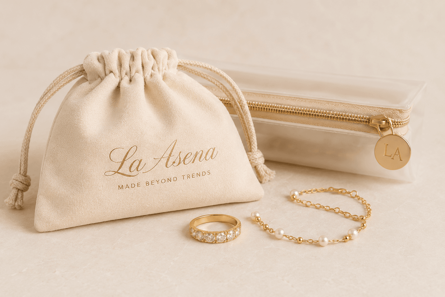 La Asena jewelry and signature packaging